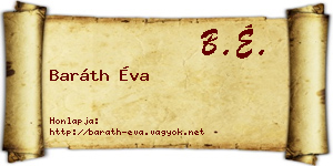 Baráth Éva névjegykártya